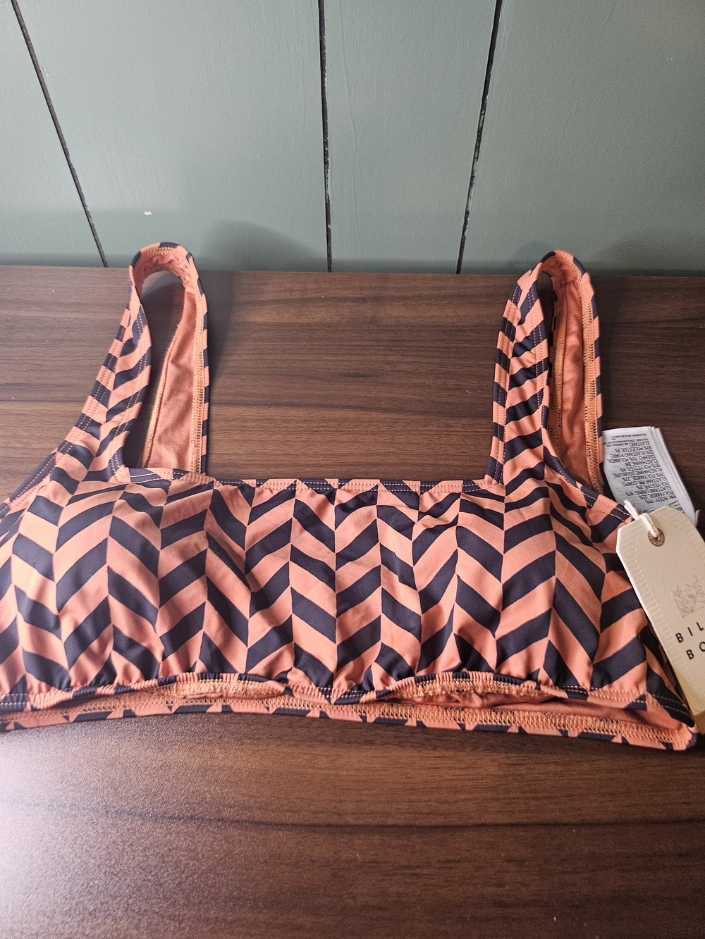 Billabong Orange and Black Chevron Sports Bralette